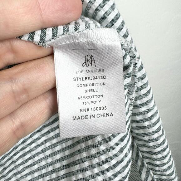 DRA Los Angeles X Anthropologie Drapework Jacket Seersucker Stripe Sz M Coastal - Picture 13 of 14